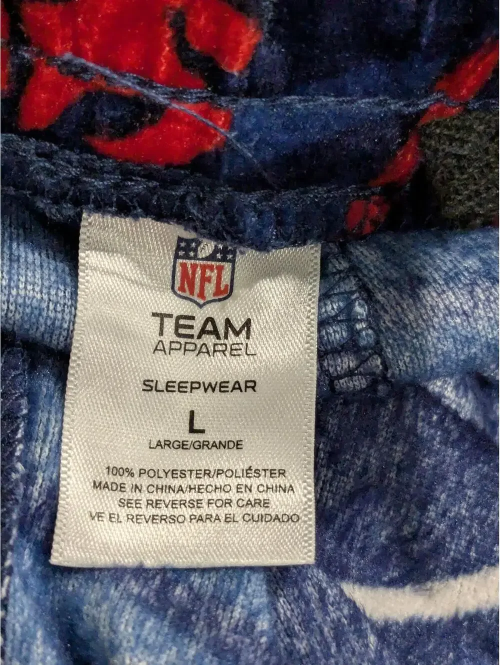 NFL New England Patriots Men's Lounge Pajama Pants, Blue Red, Large, Logo Print